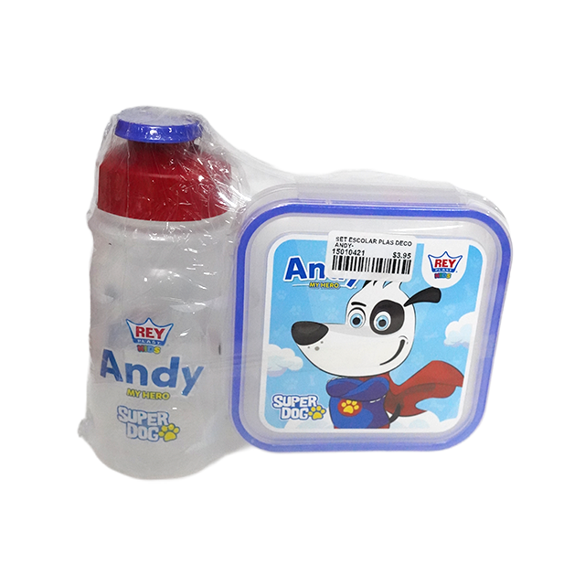 SET ESCOLAR PLAS DECO ANDY-TAPER 500ML+BEBETODO 400 ML REYPLAST RWX036700