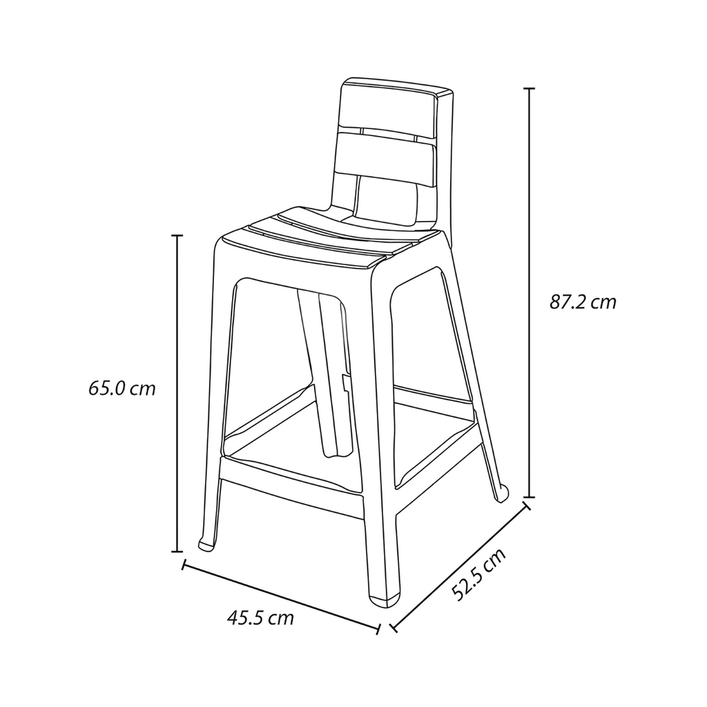 BUTACO/SILLA ALTA PLAS BARU 87.2x52.5x65 CM NG RIMAX 14702-XP