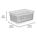 CANASTA PLAS 4 LT RECT M 25.5x18.6x10.8 CM BL CALADA RIMAX 9411-XP