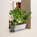 MACETA/MATERA PLAS OVAL RAFIA 60 CM C/BASE GRIS HIELO RIMAX 12988-XP
