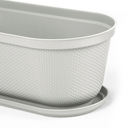 MACETA/MATERA PLAS OVAL RAFIA 60 CM C/BASE GRIS HIELO RIMAX 12988-XP