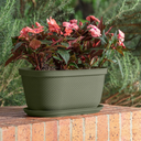 MACETA/MATERA PLAS OVAL RAFIA 40 CM C/BASE VD MUSGO RIMAX 12992-XP