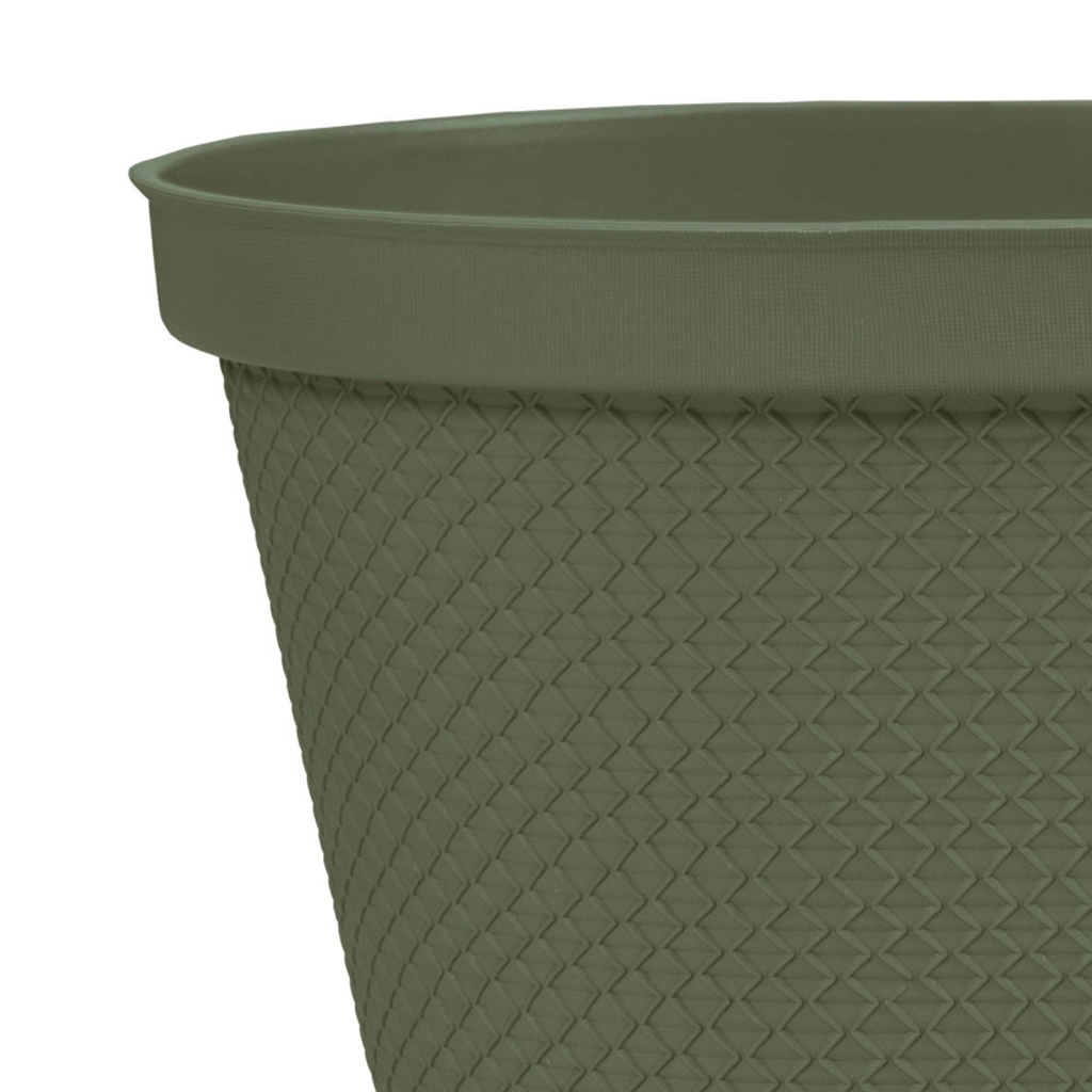 MACETA/MATERA PLAS OVAL RAFIA 40 CM C/BASE VD MUSGO RIMAX 12992-XP
