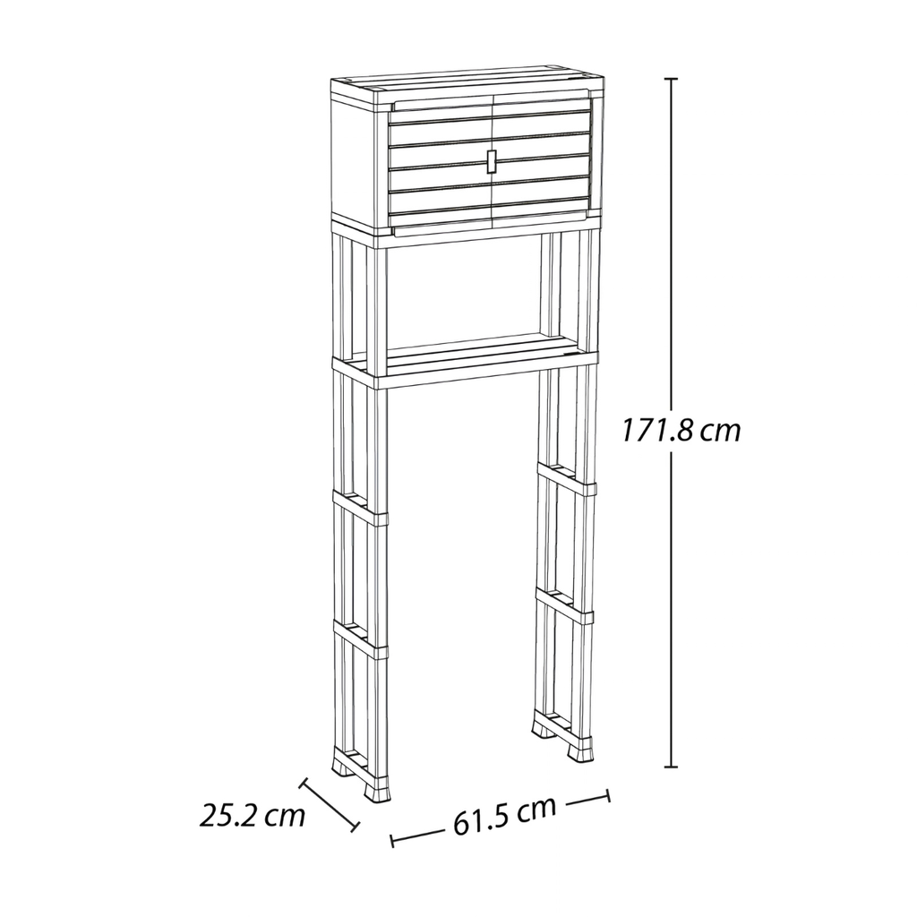 ESTANTE ORGANIZADOR PLAS P/BAÑO C/2 PUERTAS GRIS HIELO RIMAX 12978-XP