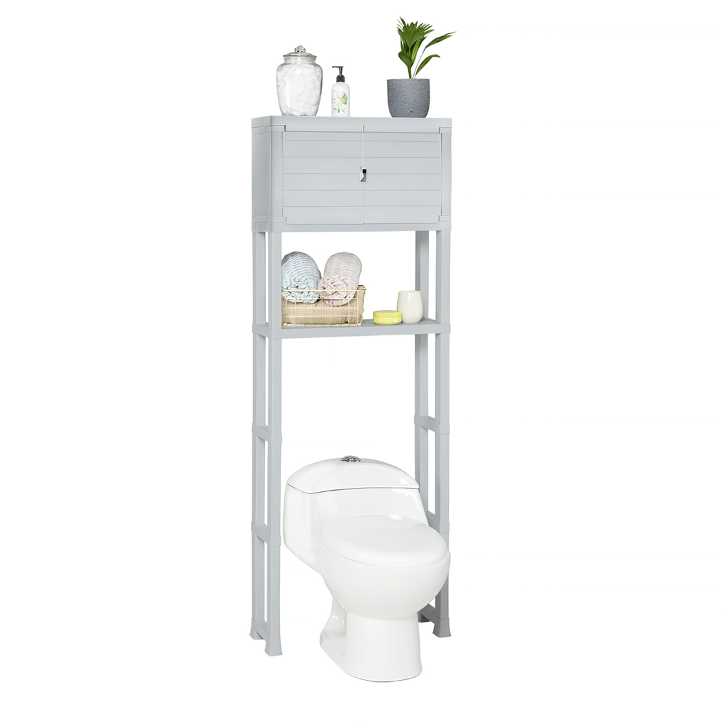 ESTANTE ORGANIZADOR PLAS P/BAÑO C/2 PUERTAS GRIS HIELO RIMAX 12978-XP