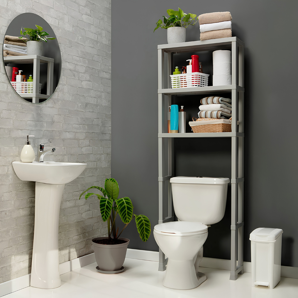 ESTANTE ORGANIZADOR P/BAÑO 3 NIV GRIS HIELO RIMAX 12981-XP