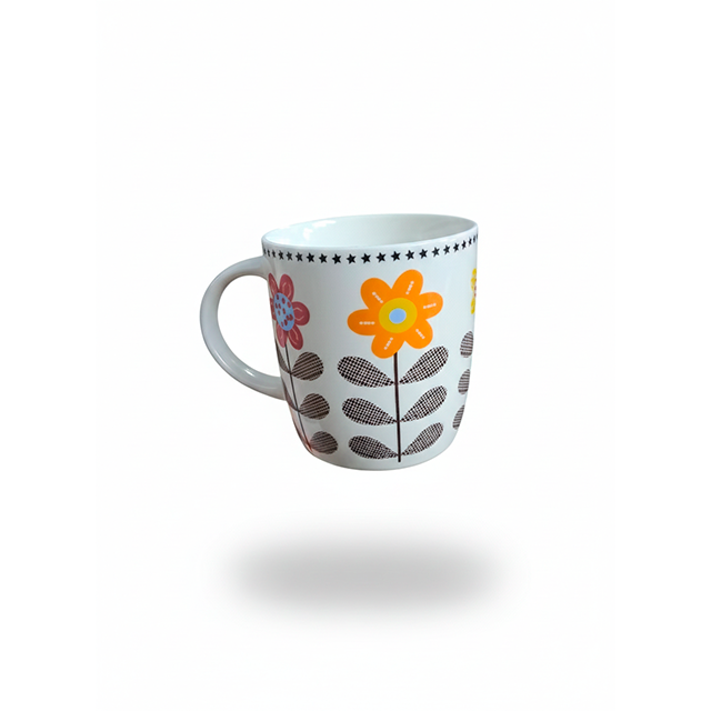 TAZA CERA 360 ML BL C/DECO FLORES SURT XD-7751-09-7818