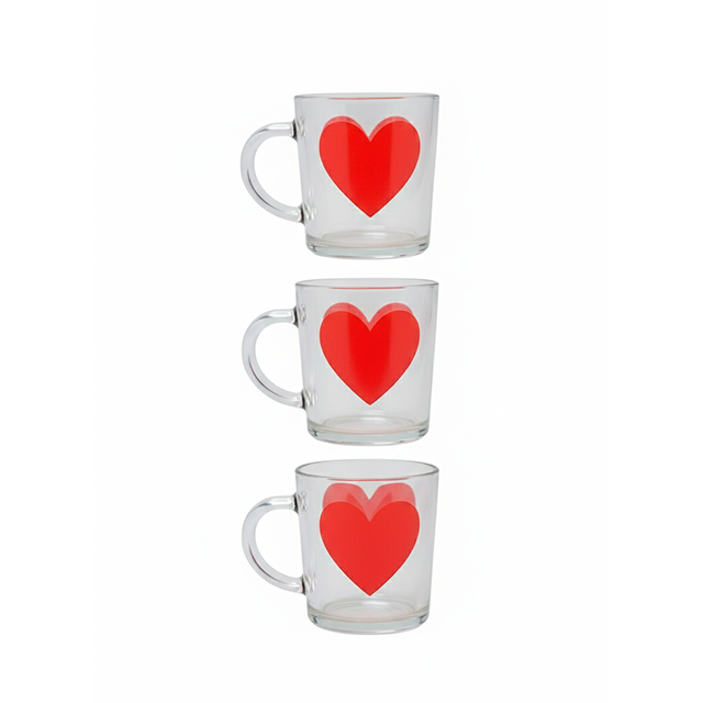 SET 3 TAZAS VID 12 OZ CONI DECO FLORES MAMA TRANS 8534