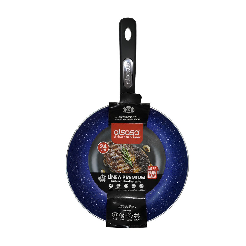 SARTEN ANTIAD 24 CM 2.8 MM AZ PREM ALSASA CM-ANT0928024AZ