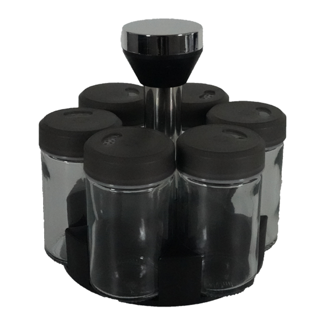 SET DISPENSADOR ESPECIAS GIRATORIO C/6 BOTES CAJ GIGI OT-020