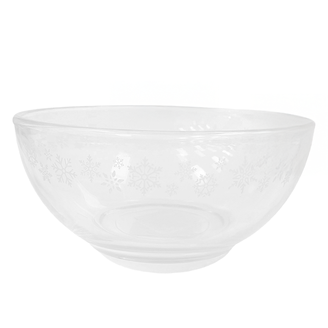 TAZON/BOWL VID 760 ML 6" TRANS DECO NAV SNOW FLAKE CRISA 5848-D9S