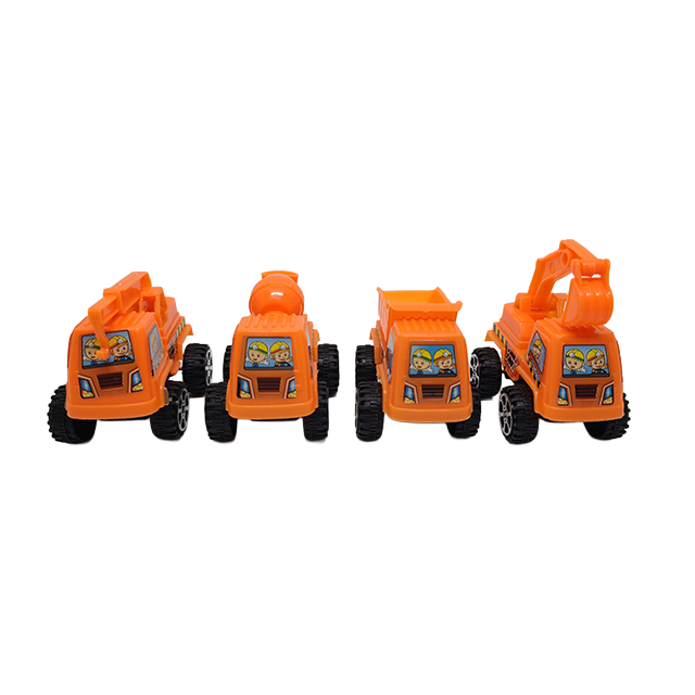 SET 4 CAMIONES CONSTRUCCION PLAS 6.5 CM BOL CASAMAS 1514