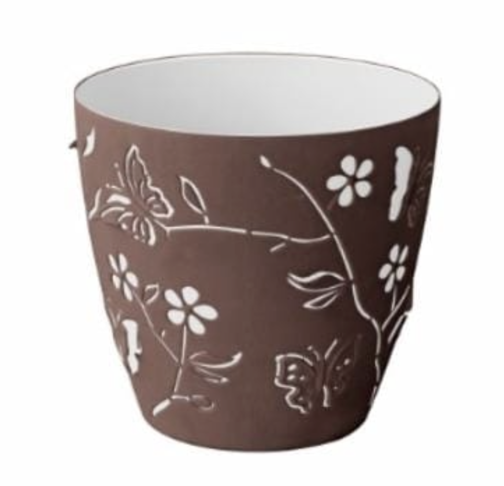 MACETA PLAS MARIPOSA 14 CM #1 BL/COCOA MEGA