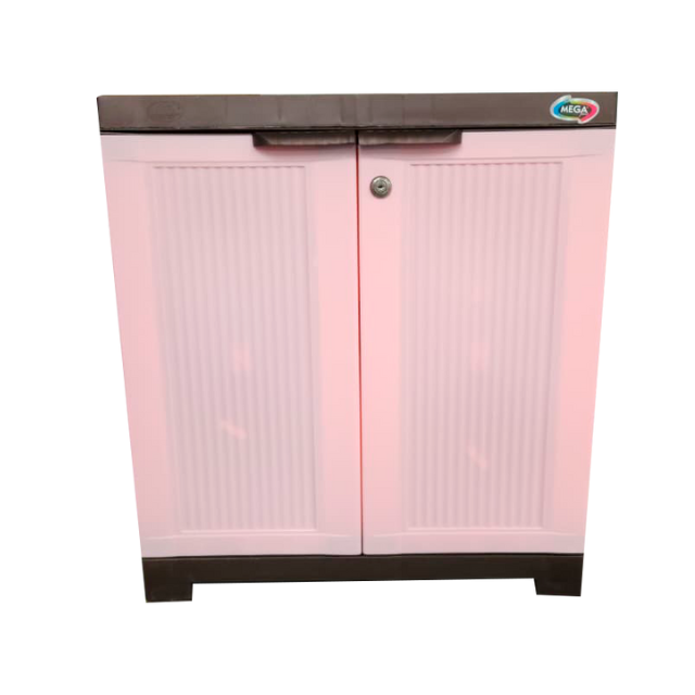 GABINETE/MESA NOCHE PLAS 60X64X36 CM 2 PTAS C/LLAVE ROSA POWER PLANET MEGA