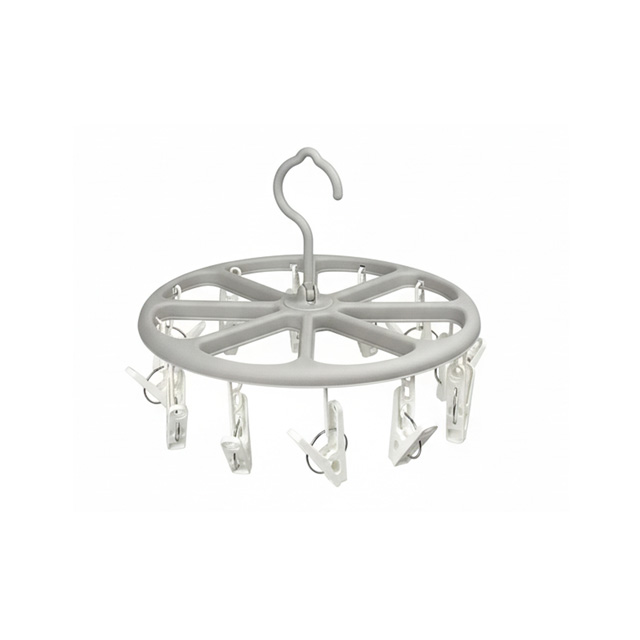 COLGADOR/GUINDOLA P/ROPA 24 CM C/12 GANCHOS GRIS/BL 701-41419