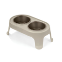 COMEDOR PLAS ELEVADO P/MASCOTA "S" 2 DEP TAUPE C/MOCCA RIMAX 13824-XP