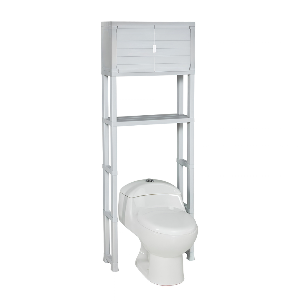 ESTANTE ORGANIZADOR PLAS P/BAÑO C/2 PUERTAS GRIS HIELO RIMAX 12978-XP