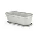 MACETA/MATERA PLAS OVAL RAFIA 60 CM C/BASE GRIS HIELO RIMAX 12988-XP