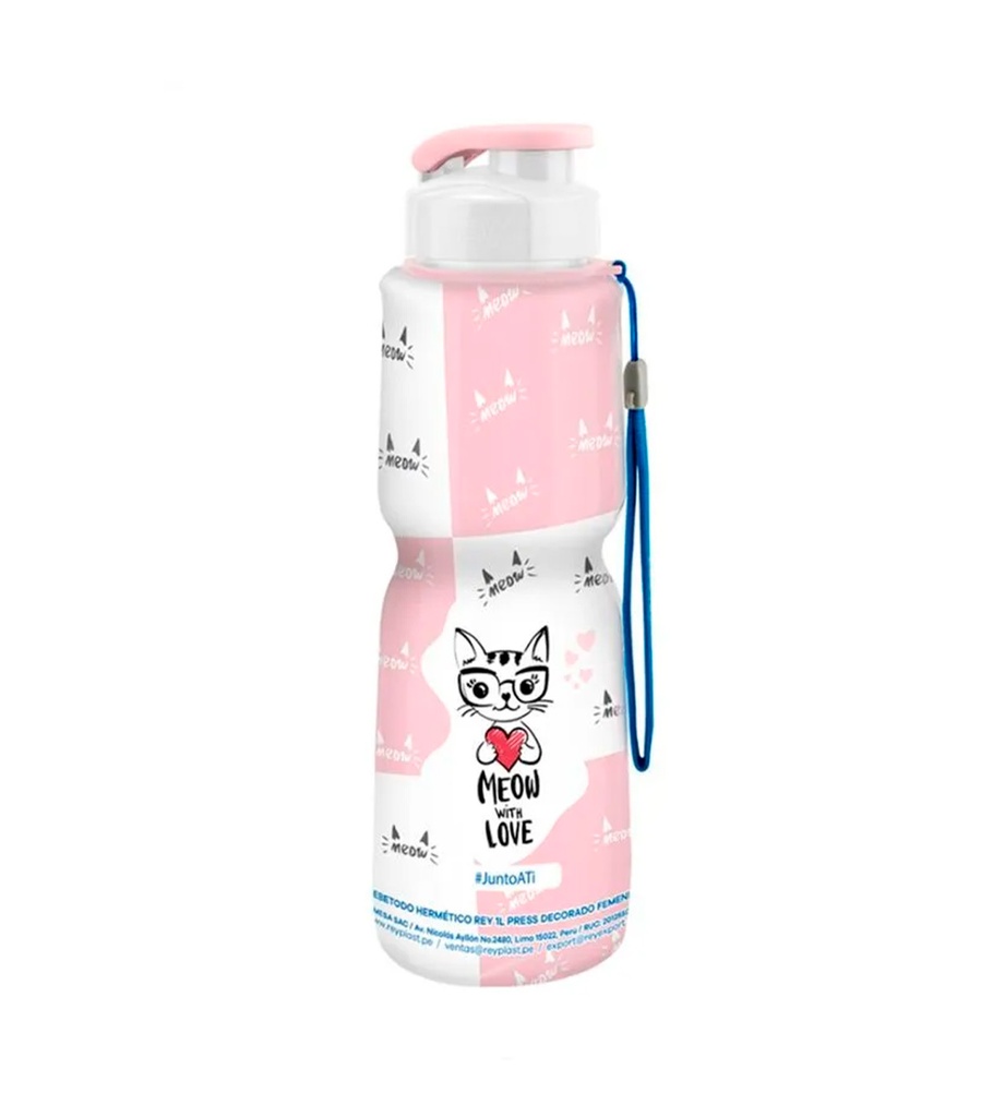 BOTELLA PLAS BEBETODO HERMETICO REY 1 LT PRESS DECO FEM REYPLAST TTV020000