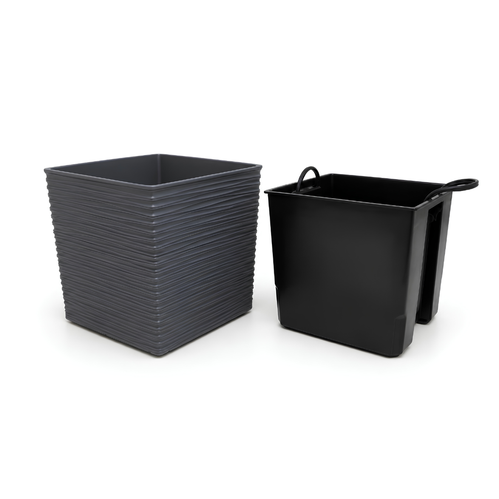 MACETA PLAS CUAD EST PIEDRA 19X19X19 CM REYPLAST MCX072000