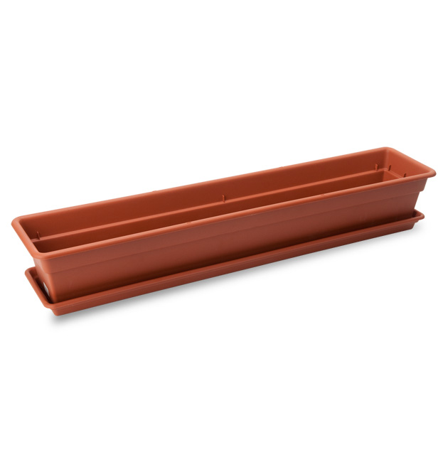 MACETA PLAS DURA KOTTA RECT #18 C/BASE+SUJETADOR REYPLAST MCX050000
