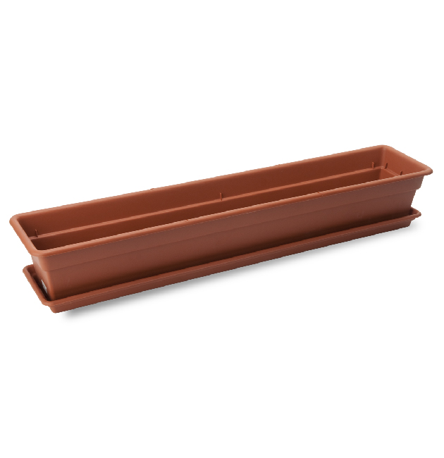 MACETA PLAS DURA KOTTA RECT #24 C/BASE+SUJETADOR REYPLAST MCX043300
