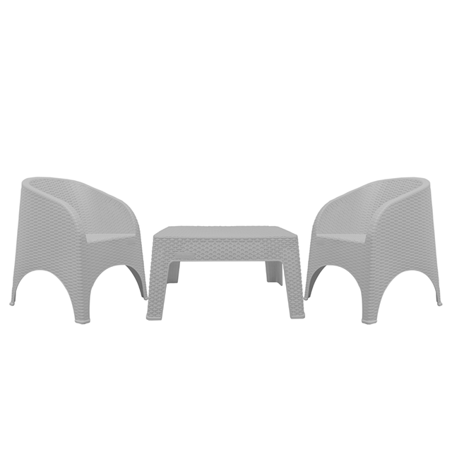 MUEBLES PLAS RES/440 LB 3 PZ GRI BISTRO SANCHIA
