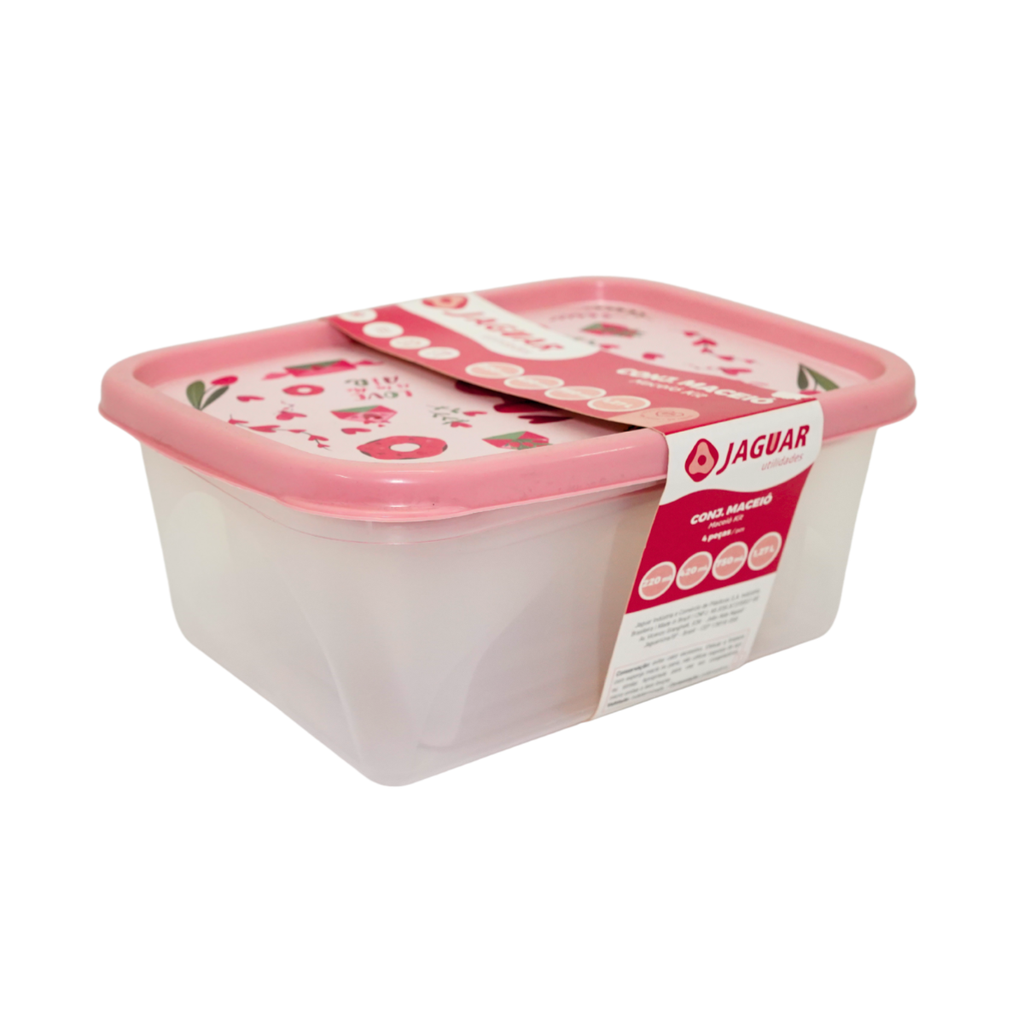 SET 4 DEPOSITOS PLAS RECT C/T DECO JAGUAR 4023