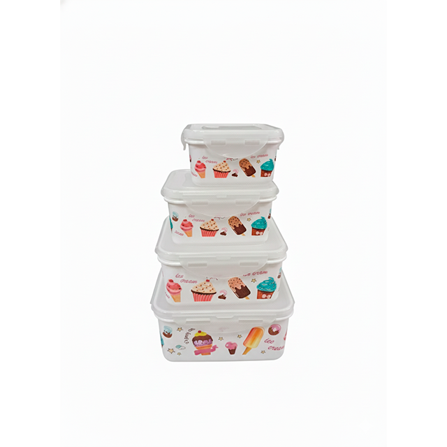 SET 4 HERMETICOS CUAD T/CLIP DECO AM2722