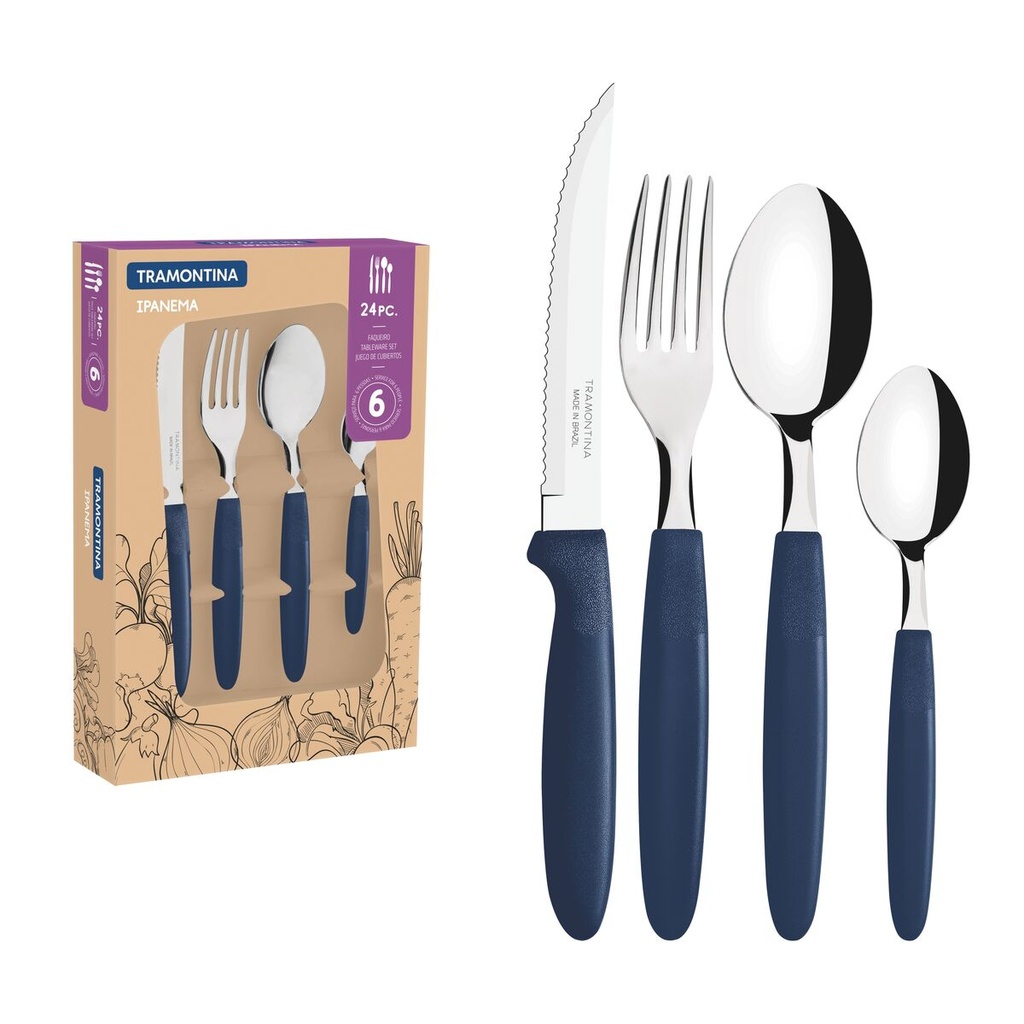 SET CUBIERTOS ACER AZ 24 PZ IPANEMA TRAMONTINA 23398/172