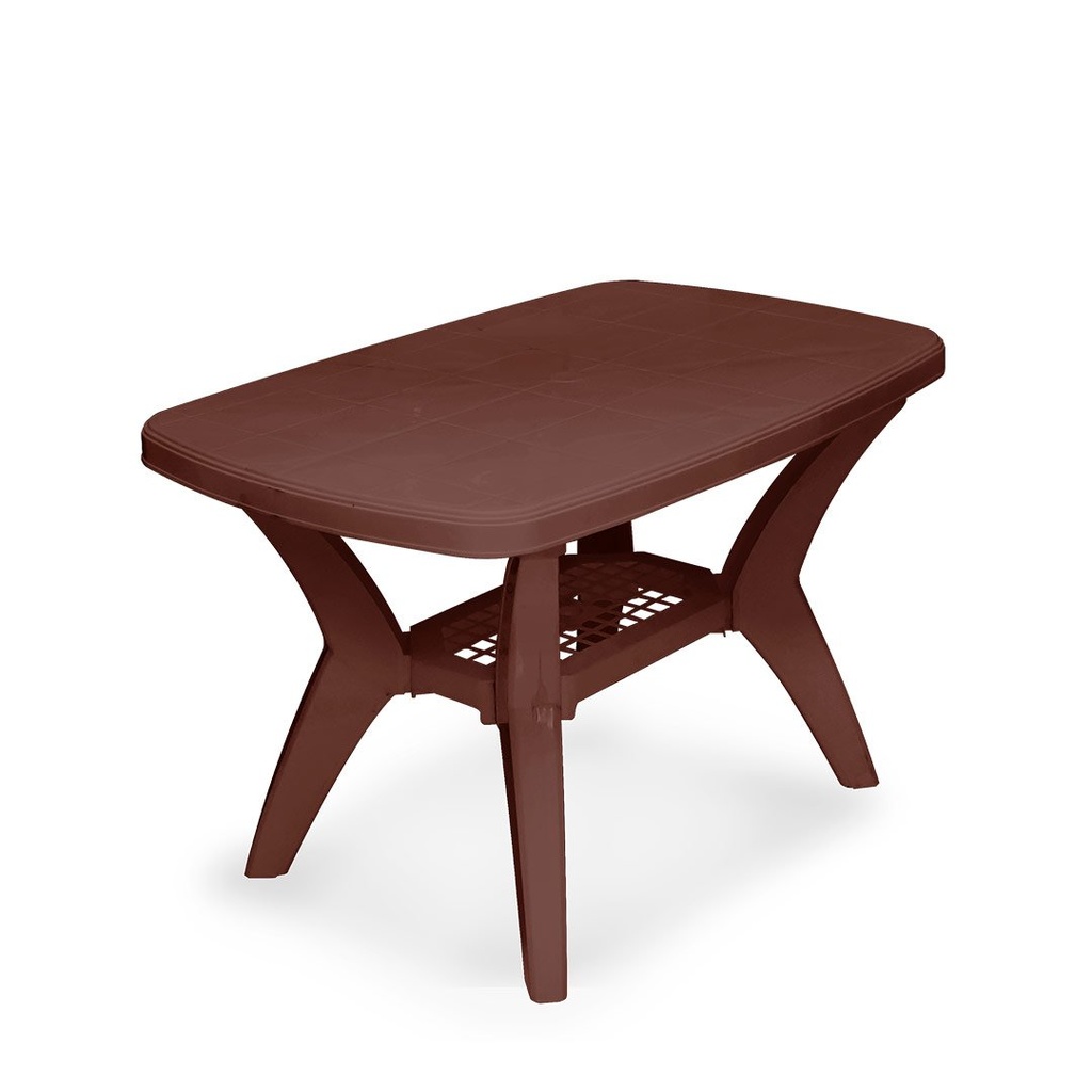 MESA PLAS RECT FUERTE 115X72.5X72.3 CM CHOCO PREM GUATEPLAST AR011600-PCH-0