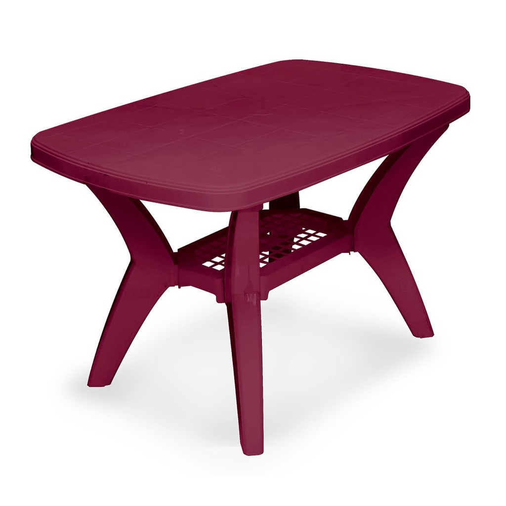 MESA PLAS RECT FUERTE 115X72.5X72.3 CM VINO GUATEPLAST AR011600-VIN-0