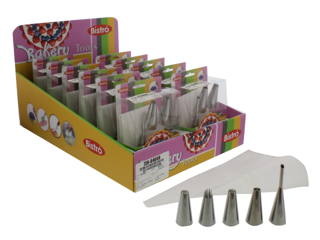 SET 6 PZ UTENSILIOS SILIC/ACER P/REPOSTERIA BISTRO 739-84608