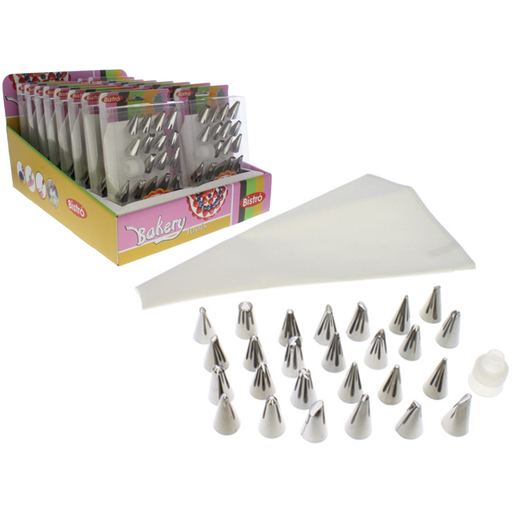 [15012667] SET 28 PZ UTENSILIOS REPOSTERIA SILICON/ACER INOX BISTRO  739-84622