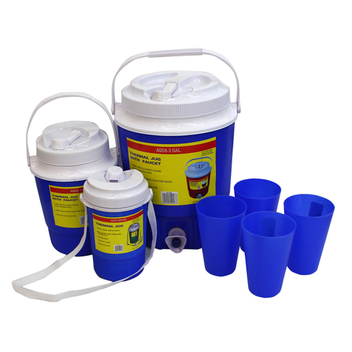 [15014306] SET 7 PZ COOLER/TERMOS C/VAS 16 OZ 2/0.50/0.30 GL COL SURT 717-WJ003