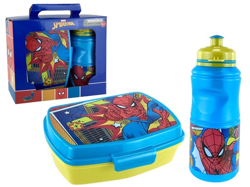 [15014318] SET 2 PZ DEPOSITO/ENV P/ALIMENTO + BOTELLA SPIDERMAN MARVEL 744-74773