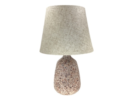 [15014366] LAMPARA MESA 32 CM CERA/TELA GR/CREMA DECORE MAYS 604-05211