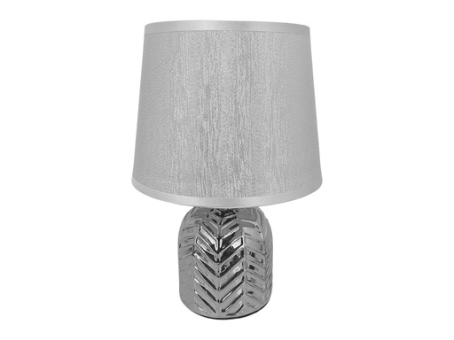 [15014377] LAMPARA MESA 27 CM CERA/TELA PLATEADO DECORE 604-2403282