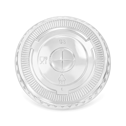 [15014747] TAPA PLANA DESE 9.5 CM C/AGUJ TRANS PET P/VASO 9 OZ PAQ 50 UN PROEM F-92