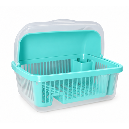 [15014835] ESCURRIDOR PLATOS PLAS C/T TRANS 56X43 CM AQUA MEGA