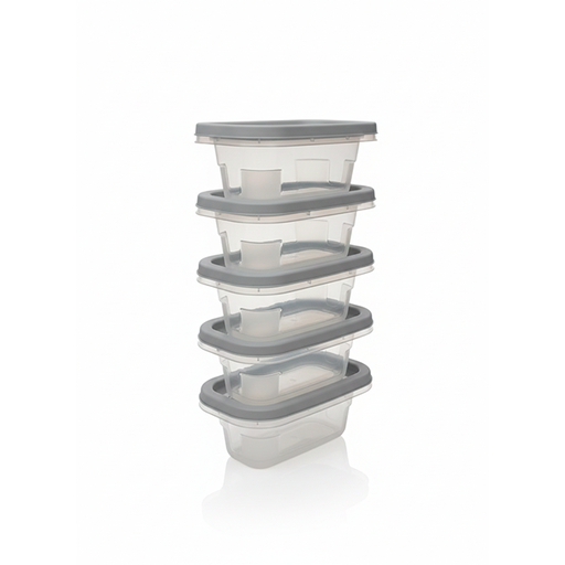 [15014920] SET 5 RECIPIENTES PLAS C/T 300 ML/10.1 OZ RECT HEMICASA PN-1960-5PK12LG (copia)