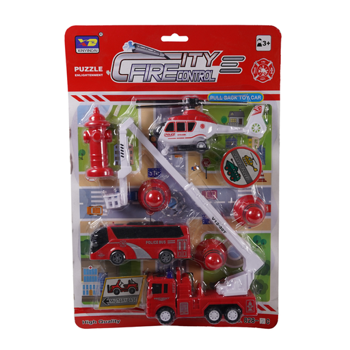 [15015063] SET BOMBEROS HELICOPTERO BUS CAMION GRUA C/ACCES BLIS GX-828-7C
