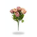 RAMO 6 ROSAS SEMI ABIERTAS C/FOLLAJE PLAS+HOJAS COL SURT AM-596