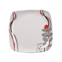 PLATO MELA 6" CUAD LISO BL DECO C/RJ-NG-GR CM MEL-CR-19
