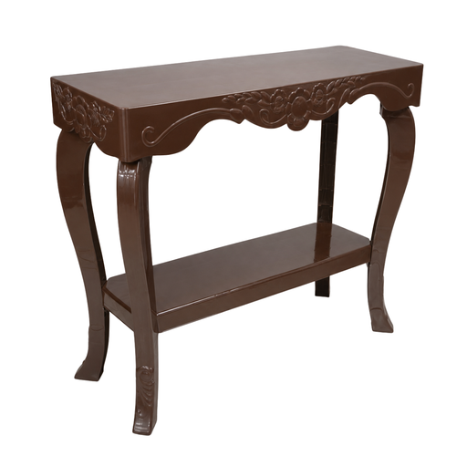[15016853] MESA DE PASILLO PLAS RECT 35.25x13x31" TALLADA C/RELIEVE FLORAL CF MEGA