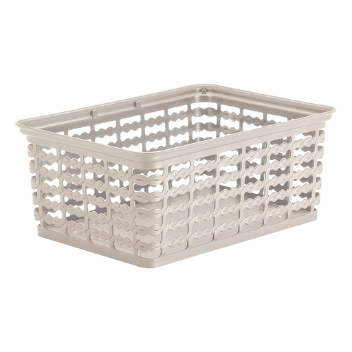 [15016995] CANASTA PLAS 4 LT RECT M 25.5x18.6x10.8 CM TAUPE/BEIGE CALADA RIMAX 9413-XP
