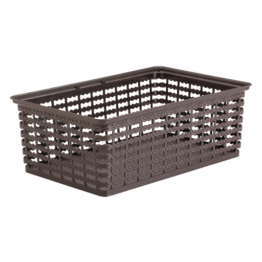 [15017010] CANASTA PLAS 9 LT RECT L 36x24x14 CM WENGUE CALADA RIMAX 9417-XP
