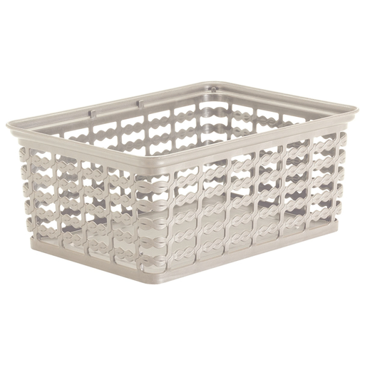 [15017011] CANASTA PLAS 9 LT RECT L 36x24x14 CM TAUPE CALADA RIMAX 9418-XP