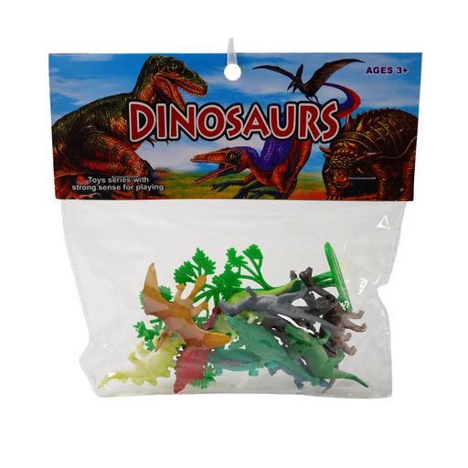 [16000291] DOCENA SET 12 DINOSAURIOS PLAS 2"+1 ARBOL BOL CASAMAS 1508