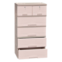 GAVETERO PLAS KING 6 GAV 2 PEQ C/LLAVE BEIGE MEGA 1820-G15